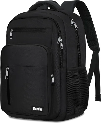 Vista 9 de Mochila Skaypibs para Mujeres y Hombres, Mochilas para Trabajo y Viaje con Porta Laptop, A6-Beige, 15,6 pulg., Moderno