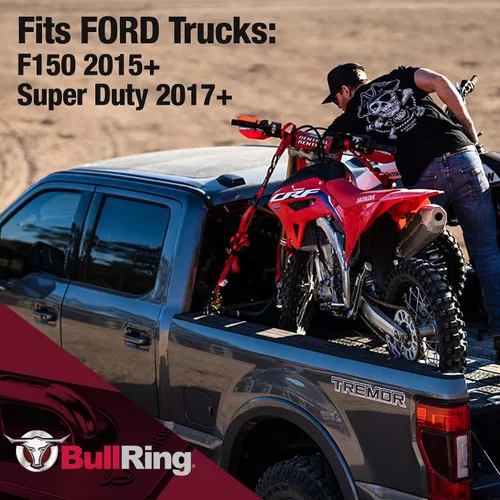 Vista 6 de Bull Ring - Amarres retráctiles para caja de camioneta ajustables para Ford F150 2015-25, Super Duty 2017-25, Raptor 2017-25 – Ajuste empotrado