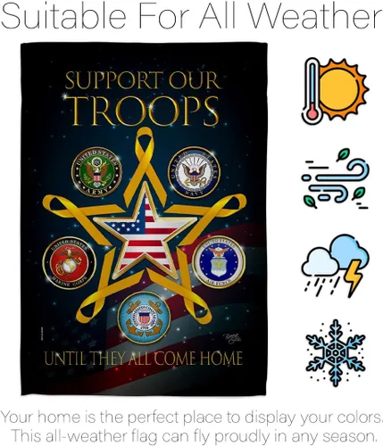 Vista 6 de Bandera de jardín de cuerpo de tropas militares, decoración del hogar, Fuerzas Armadas Servicio oficial de los Estados Unidos, todas las ramas