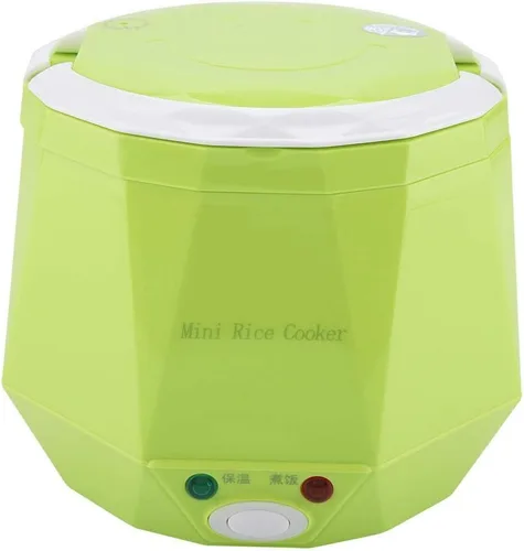 Vista 9 de Mini ollas arroceras 24V 1.3 L olla de arroz eléctrica Vaporizador de alimentos para camión Cocina de coches para sopa Gachas de arroz Fideos