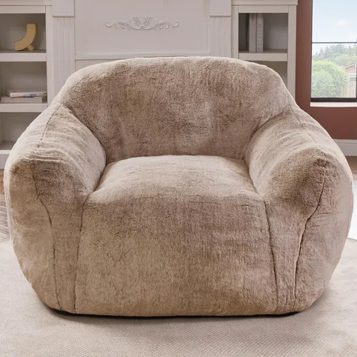 Vista 16 de Puf gigante para adultos, sillas grandes de espuma viscoelástica, sofá puff de gran tamaño con relleno, silla de lectura grande de piel sintética