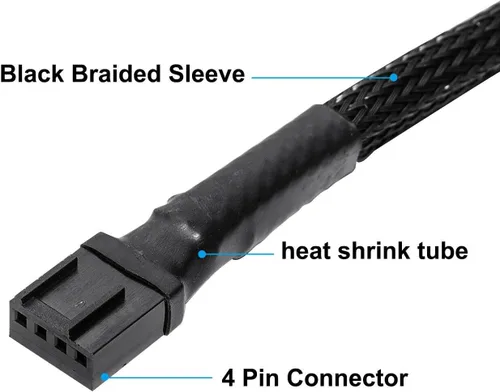 Vista 4 de Nuevo 4 pines 1 a 3 vías PWM caso PC ventilador divisor cable Hub adaptador de corriente