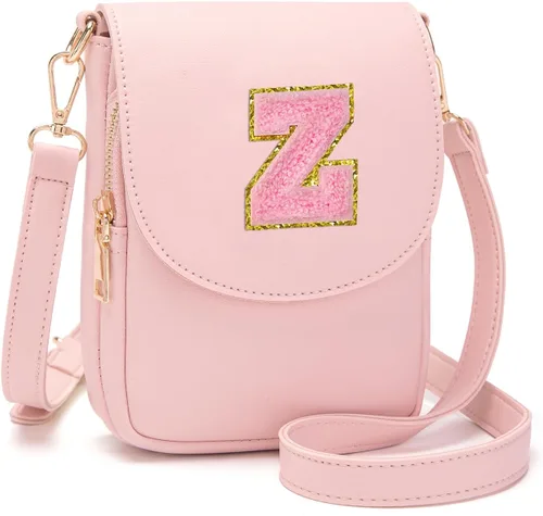 Vista 104 de Viverte Bolso Cruzado para Niñas Adolescentes Pequeñas, Bolso Inicial para Celular, Pequeña Cartera para Niños Pequeños, Bolso de Cuero con Tres