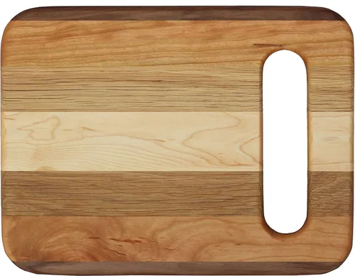 Vista 2 de Tablas de cortar de madera hechas a mano incluyendo aceite (9 "x 11" con asa)