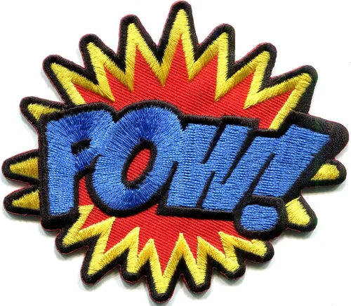 Vista 3 de Lote de 3 POW! WOW! BAM! cómics de superhéroes retro divertidos apliques bordados parches para planchar