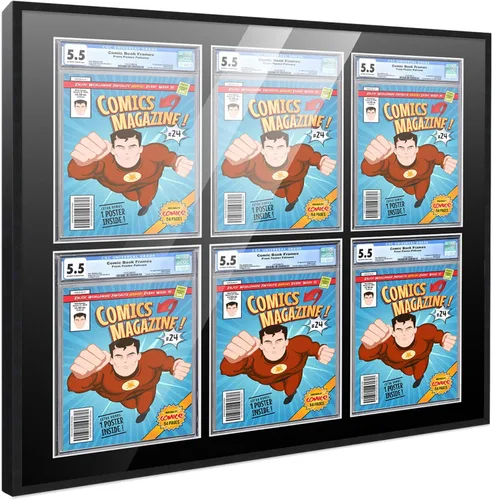 Vista 80 de Poster Palooza Marco de cómics con paspartú para 1 cómic de grado CGC, CBCS o PGX, marco de cómic de bronce para cómic de 8.125 x 13 pulgadas