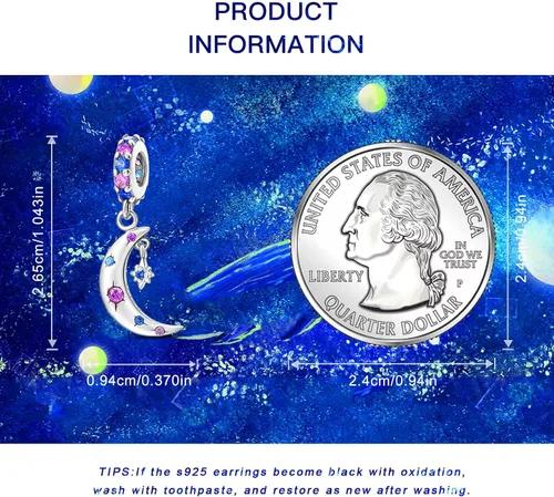 Vista 6 de NUJIFFY Abalorios de plata de ley 925 para pulseras y collares, pulseras solares con dije de estrella de mar y estrella, conchas de estrella de mar
