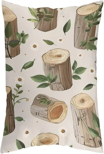 Vista 11 de Pillowcases Set of 2 Pillow Shams Breathable Soft Pillow Covers with Envelope Closure Birch Stump Pattern Pillowcases Standard Size 12 "x20 Cooling
