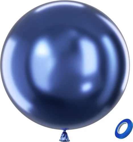 Vista 9 de Bezente - Globos redondos de látex cromado metálico plateado para helio, paquete de 100 unidades de 12 pulgadas Globos plateados para decoraciones