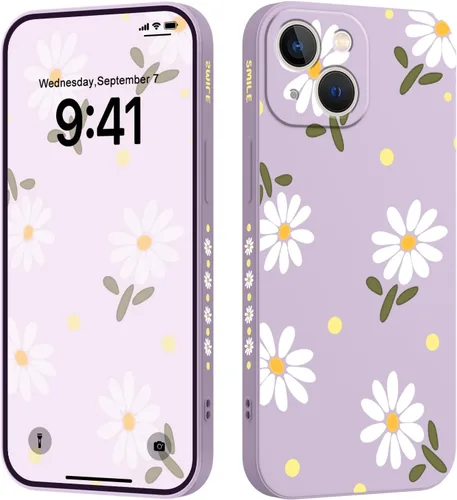 Vista 18 de LEECG Funda para iPhone 13 con diseño de mariposas y flores, diseño de astronauta, funda de teléfono con forro de microfibra suave, funda delgada