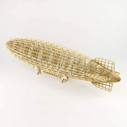 Vista 4 de Viloga DIY Hindenburg Airship 1:453 Kits de modelos de madera, 21.2 pulgadas de corte láser 3D modelo de dirigible de madera kit para construir