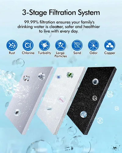 Vista 3 de 122943 Cartucho de repuesto para filtro de agua, filtro de carbono 3 en 1 e3 + prefiltro compatible con el sistema de filtro de agua Amway Espring