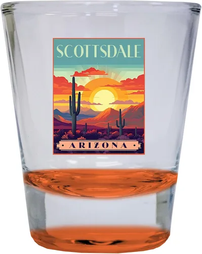 Vista 4 de Scottsdale Arizona Design C Souvenir - Vaso de chupito redondo de 1.5 onzas, color azul, paquete de 2