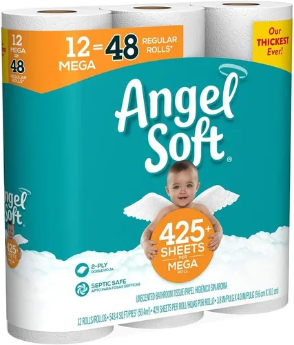 Vista 6 de Angel Soft, Papel higiénico, 12 megarrollos, 12 rollos