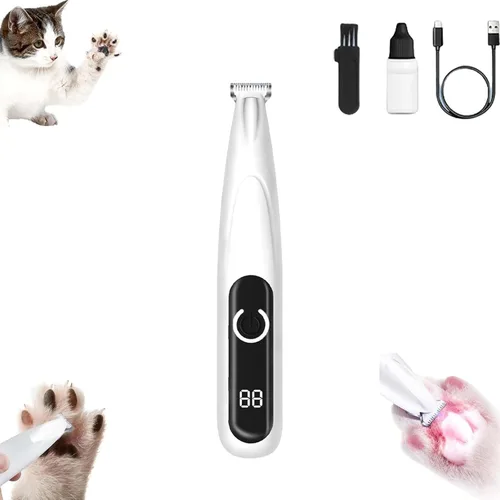 Vista 11 de Yilia Recortadora de microprecisión mejorada para mascotas, multifuncional, para aseo con luz LED, de bajo ruido, impermeable, recargable