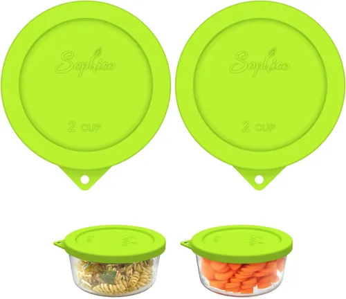 Vista 13 de Sophico - Tapas redondas de silicona para recipiente de almacenamiento de 2 tazas, reemplazo para Pyrex 7200-PC y cuencos de vidrio Anchor Hocking