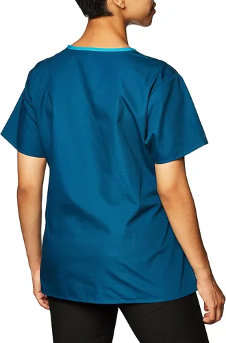 Vista 3 de WonderWink Charlie Uniformes médicos de 5 bolsillos, con cuello en Y para mujer