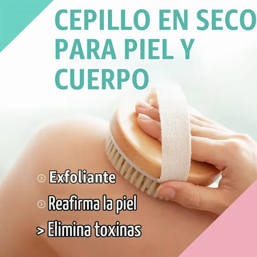Vista 2 de Cepillo corporal seco (paquete de 1) – Reduce la celulitis, cepillo seco para celulitis y drenaje linfático, cepillo exfoliante con nódulos