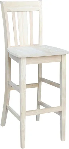 Vista 18 de Taburete de comedor de madera maciza San Remo - Altura del asiento de 24 pulgadas, sin terminar