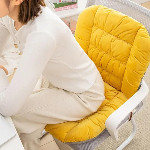 Vista 3 de Cojín para silla de escritorio con lazos, cojín antideslizante para silla Caqui