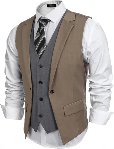 Vista 2 de Coofandy - Chaleco formal para hombre