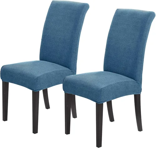 Vista 26 de Joccun - Juego de 2 fundas para sillas de comedor, fundas elásticas para sillas de comedor, fundas de asiento para sillas de comedor, funda de Negro