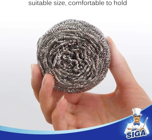 Vista 7 de MR.SIGA Estropajo de acero inoxidable, paquete de 6, 1.06 oz