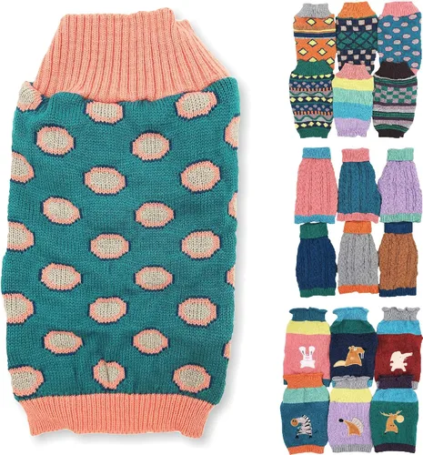Vista 15 de Suéter de punto para perro, ropa de invierno cálida y suave para mascotas pequeñas y grandes (XL: longitud: 22 pulgadas, alce)