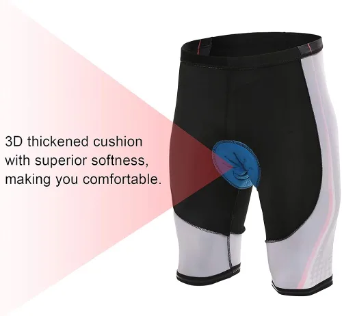 Vista 6 de Conjunto de camiseta de ciclismo para hombre, camiseta reflectante de secado rápido y pantalones cortos de ciclismo acolchados 3D, M