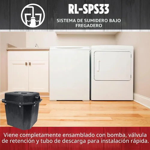 Vista 5 de Red Lion SPS33, 115V, 1/3 HP, 3200 GPH Kit de bomba de sumidero y lavabo