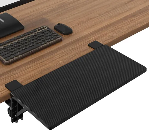 Vista 17 de BONTEC Ergonomic Desk Extender Tray, 9.5"x9.1" Wrist Rest Shelf Negro
