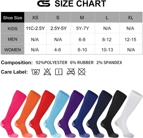 Vista 2 de CS CELERSPORT Paquete de 23 calcetines de béisbol y sóftbol para fútbol, hasta la rodilla, sobre la pantorrilla, calcetines deportivos