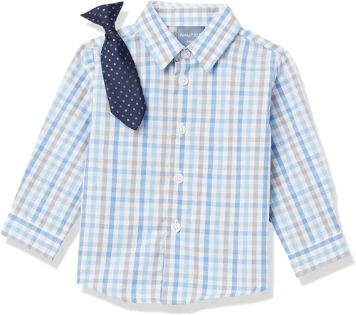 Vista 3 de Nautica - Conjunto de 4 piezas para bebés y niños con camisa, chaleco, pantalones y corbatín