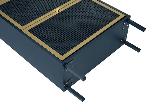 Vista 8 de ZeHuoGe Zapatero de ratán de metal con 3 cajones abatibles de metal, moderno armario de almacenamiento de 3 niveles para tacones, zapatillas
