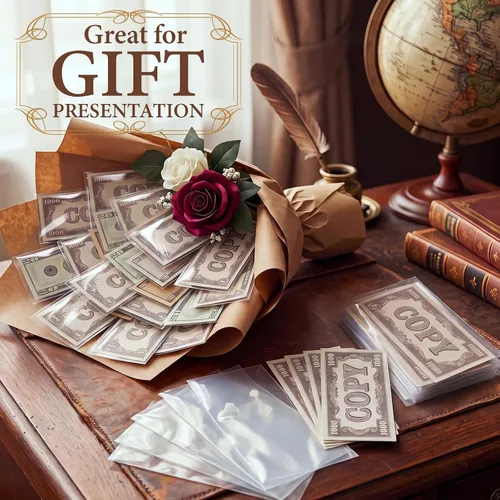 Vista 6 de Shappy 151 fundas transparentes para dinero con estuche de almacenamiento