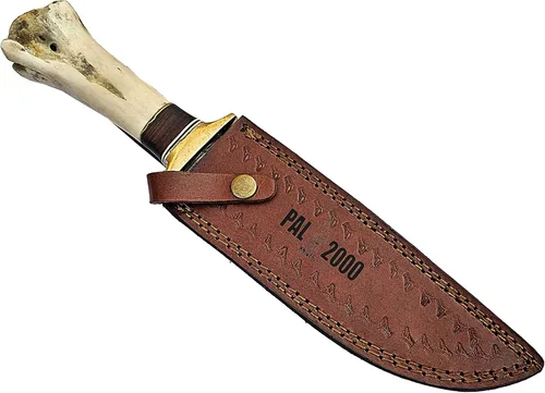 Vista 3 de PAL 2000 KNIVES Acero de Damasco hecho a mano personalizado 16 pulgadas cuchillo de caza con funda 7001