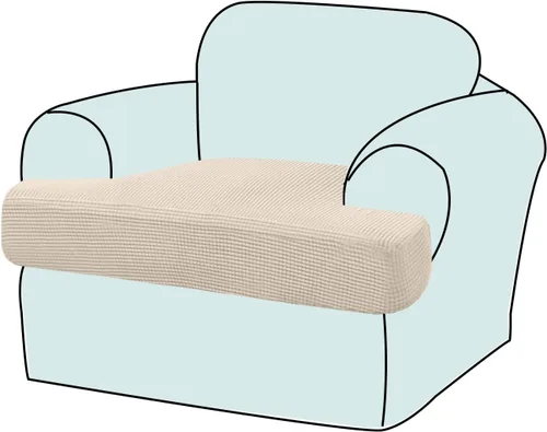Vista 12 de Funda elástica para sillón con cojín en forma de T, funda de cojín individual para cojín de silla en forma de T, protector de tela jacquard gruesa