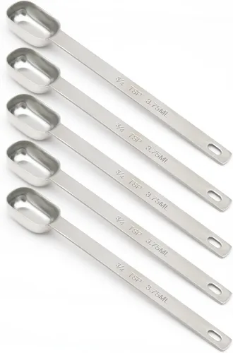 Vista 8 de 1 cucharadita (1/3 cucharada, 0.2 fl oz), cuchara medidora única, cucharaditas individuales de acero inoxidable con mango largo