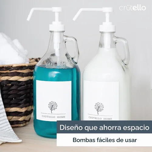 Vista 5 de Crutello - Dispensador de bomba de vidrio para detergente para ropa, accesorio de encimera
