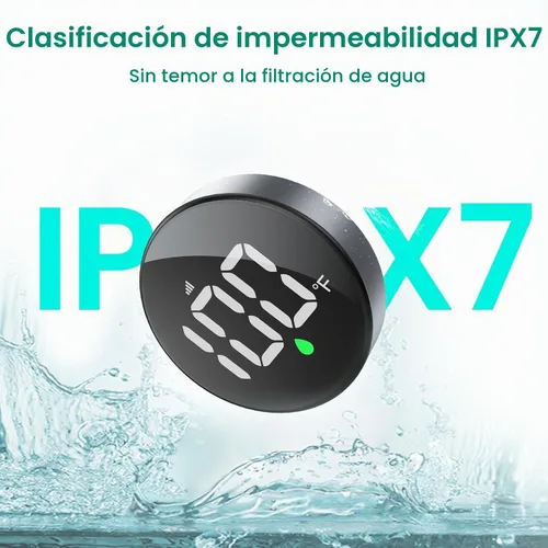 Vista 7 de Longriver MX08 Monitor de temperatura de ducha inalámbrico, termómetro de ducha para cabezales y sistemas Sensor hidroalimentado, pantalla