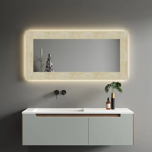 Vista 2 de AbaBoorty Papel Tapiz con Borde Floral Beige para Decoración 196"X4.1" Despegar y Pegar Borde de Pared Impermeable Adhesivo de Azulejos Papel Tapiz