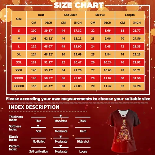 Vista 3 de Camisa médica de Navidad para mujer, elástica, duradera, fácil de cuidar, con bolsillo