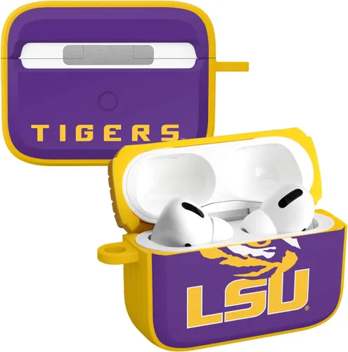 Vista 7 de Affinity Bands LSU Tigers HDX - Funda compatible con Apple AirPods Gen 1 y 2 (rayas de pintura)