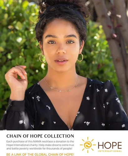 Vista 6 de Benevolence LA Mama Necklace Dainty Necklace 14k Gold Dipped Necklaces For Women Valentines Day Gifts for Mom 14 Gold Necklace Mothers Necklace