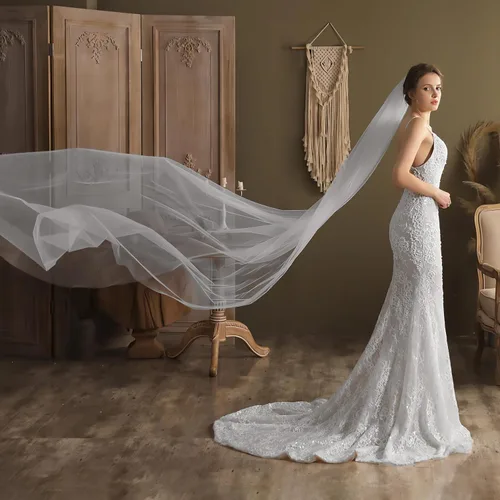 Vista 2 de AMBRE ADELE Long Tulle Wedding Veil for Brides