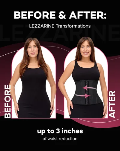 Vista 4 de LEZZARINE Waist Trainer Fajas Colombianas Moldeadoras de Cintura y Abdomen Tummy Control Shapewear Skims strapless shapewear