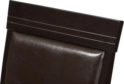 Vista 4 de Baxton Studio Thea Silla de comedor y silla de comedor tapizada de piel sintética marrón oscuro
