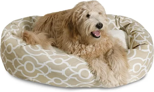 Vista 4 de Majestic Pet Cama de bagel Sherpa negra Athens de 24