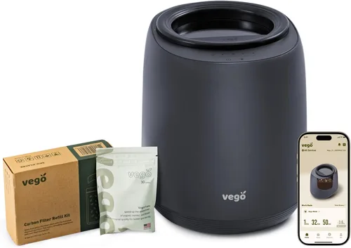 Vista 10 de Vego Compostador de Cocina, Compostador Eléctrico de Mostrador 4L, 5 Modos, Contenedor de Compost Inteligente Basado en Peso con App, Sin Olor