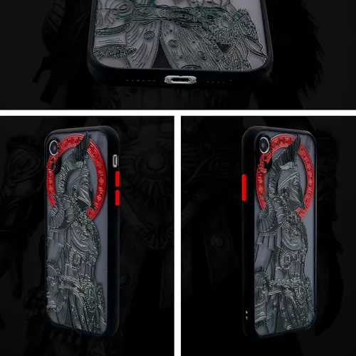 Vista 4 de Cool Gladiator - Funda para teléfono con relieve 3D, compatible con iPhone 7/8/SE, transparente esmerilado y moderno